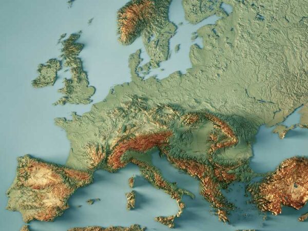 Topographic Map of Europe Turns Hills Into Punchlines